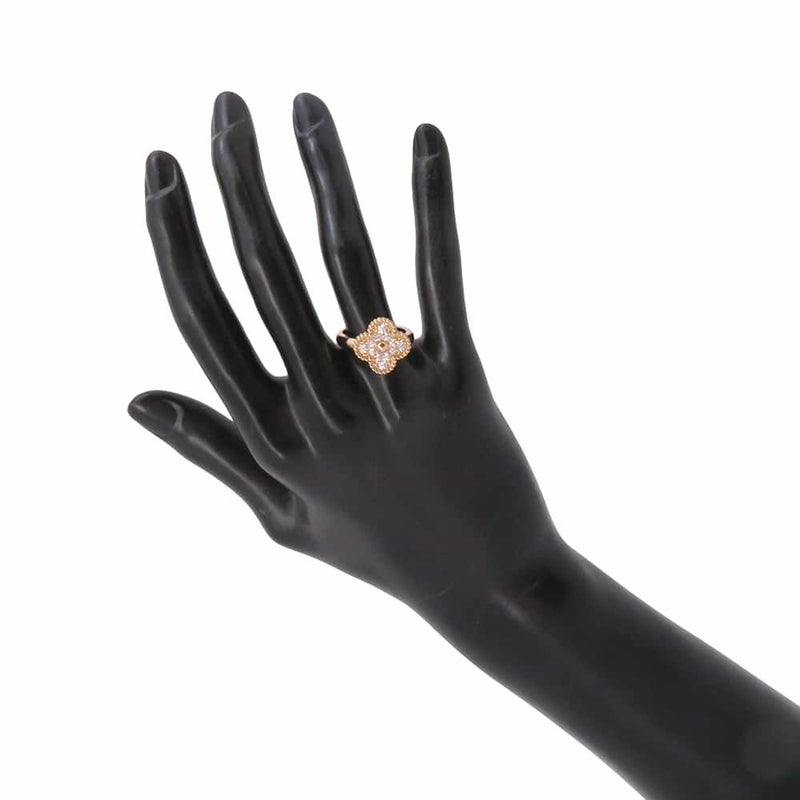 ヴァンクリーフ&アーペル リング ヴィンテージ アルハンブラ リング ダイヤモンド約0.48ct K18PG リングサイズ53 VCARP2R400