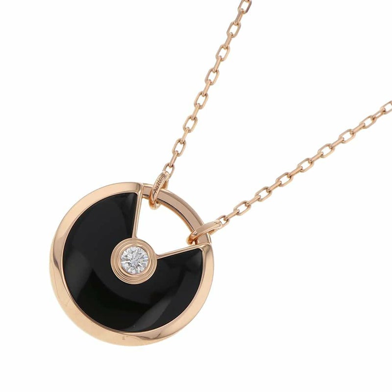 カルティエ ネックレス アミュレットドゥカルティエ ネックレス SM オニキス ダイヤモンド1P 0.09ct K18PG B7224558