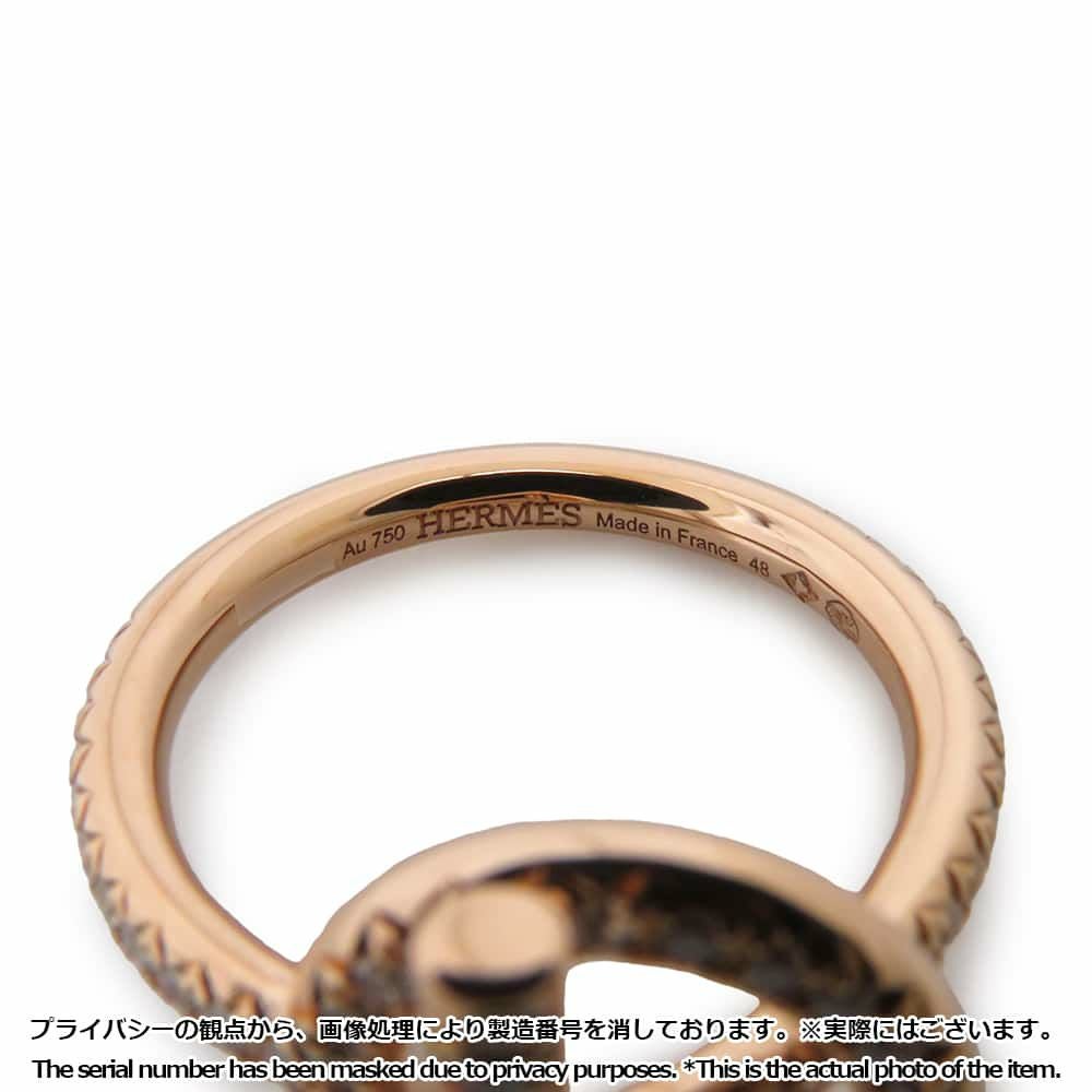 エルメス リング エシャペSM ダイヤモンド 11P 0.43ct K18PGピンク