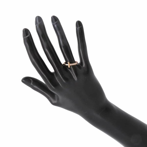 ティファニー リング Tワン ナロー リング ダイヤモンド 0.08ct K18PG リングサイズ約11号 67795369 Tiffany&Co. 指輪 ジュエリー