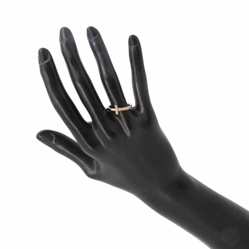 ティファニー リング Tワン ナロー リング ダイヤモンド 0.08ct K18PG リングサイズ約11号 67795369 Tiffany&Co. 指輪 ジュエリー