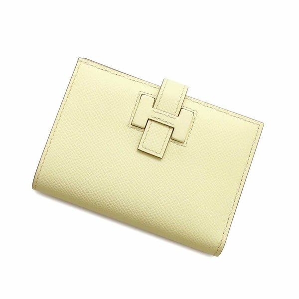 エルメス 二つ折り財布 Hパッサン コンパクト ジョーヌミルトン/シルバー金具 エプソン W刻印