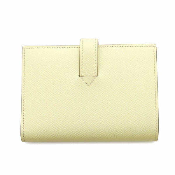 エルメス 二つ折り財布 Hパッサン コンパクト ジョーヌミルトン/シルバー金具 エプソン W刻印