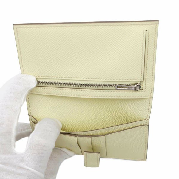 エルメス 二つ折り財布 Hパッサン コンパクト ジョーヌミルトン/シルバー金具 エプソン W刻印