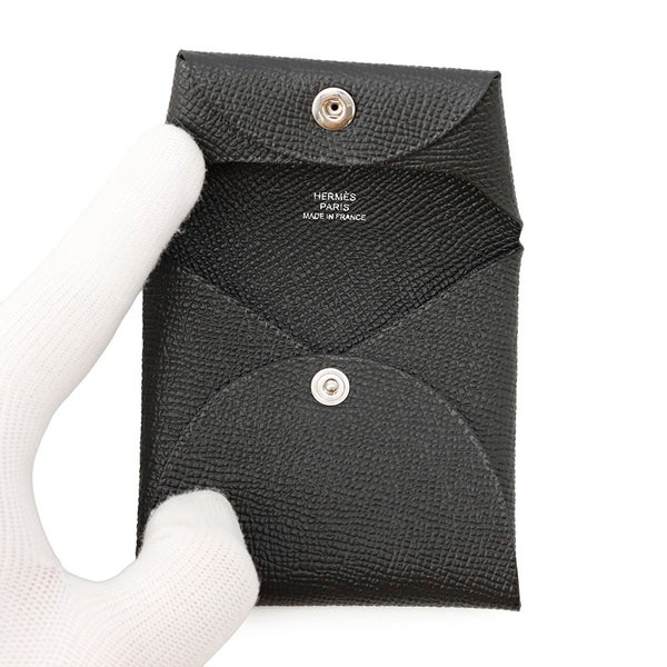 エルメス コインケース バスティア ブラック エプソン W刻印 HERMES 財布