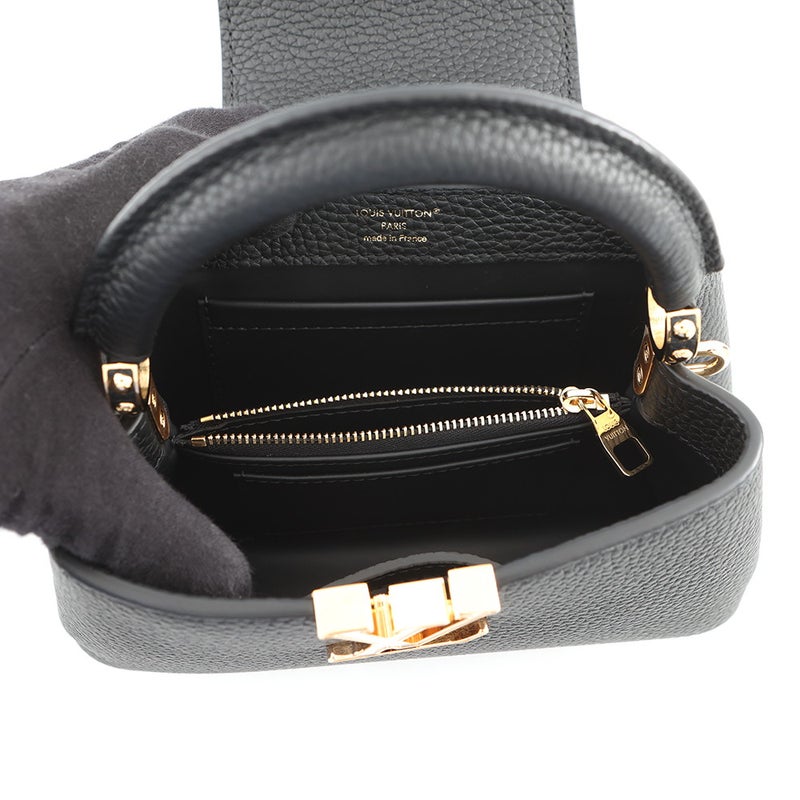 ルイヴィトン ハンドバッグ トリヨンレザー カプシーヌ EW MINI M29443 LOUIS VUITTON 2wayショルダー ブラック 黒