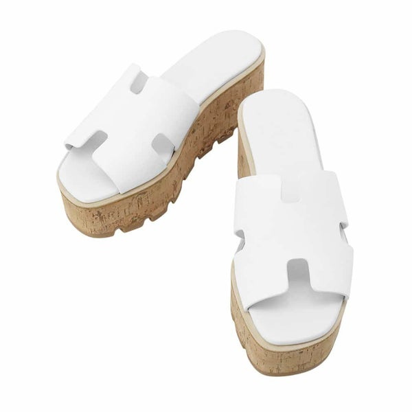 エルメス サンダル エズ 30 Eze レザー レディースサイズ36 HERMES 靴 白