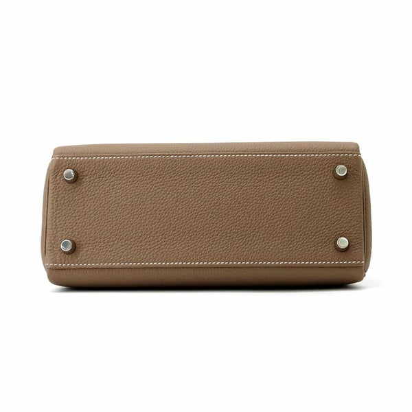 エルメス ハンドバッグ ケリー25 内縫い エトゥープ/シルバー金具 トゴ K刻印 2wayショルダー