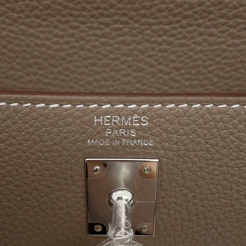 エルメス ハンドバッグ ケリー25 内縫い エトゥープ/シルバー金具 トゴ K刻印 2wayショルダー