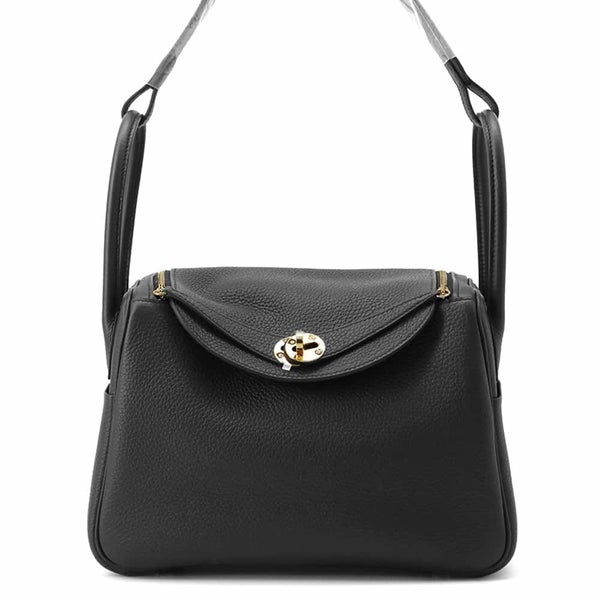 エルメス ハンドバッグ リンディ26 ブラック/ゴールド金具 トリヨンクレマンス W刻印 2wayショルダー 黒