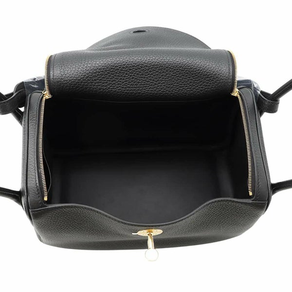 エルメス ハンドバッグ リンディ26 ブラック/ゴールド金具 トリヨンクレマンス W刻印 2wayショルダー 黒