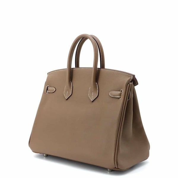 エルメス バーキン25 エトゥープ/シルバー金具 スイフト W刻印 HERMES Birkin ハンドバッグ