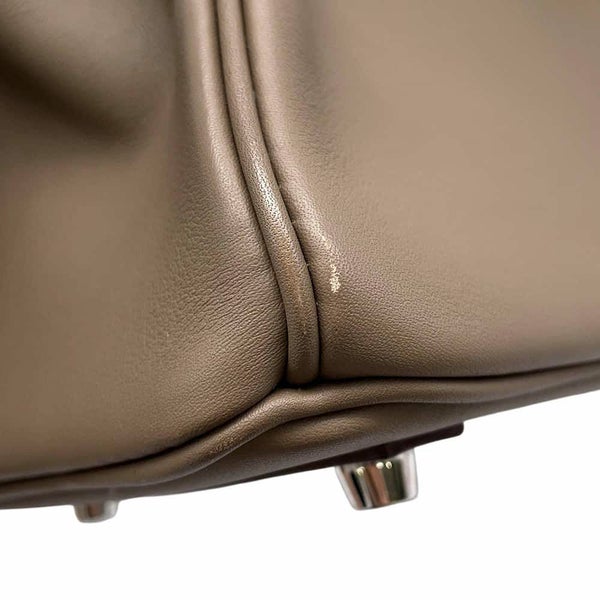 エルメス バーキン25 エトゥープ/シルバー金具 スイフト W刻印 HERMES Birkin ハンドバッグ