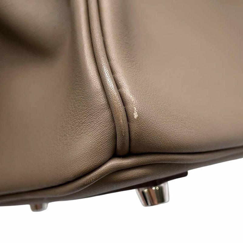 エルメス バーキン25 エトゥープ/シルバー金具 スイフト W刻印 HERMES Birkin ハンドバッグ