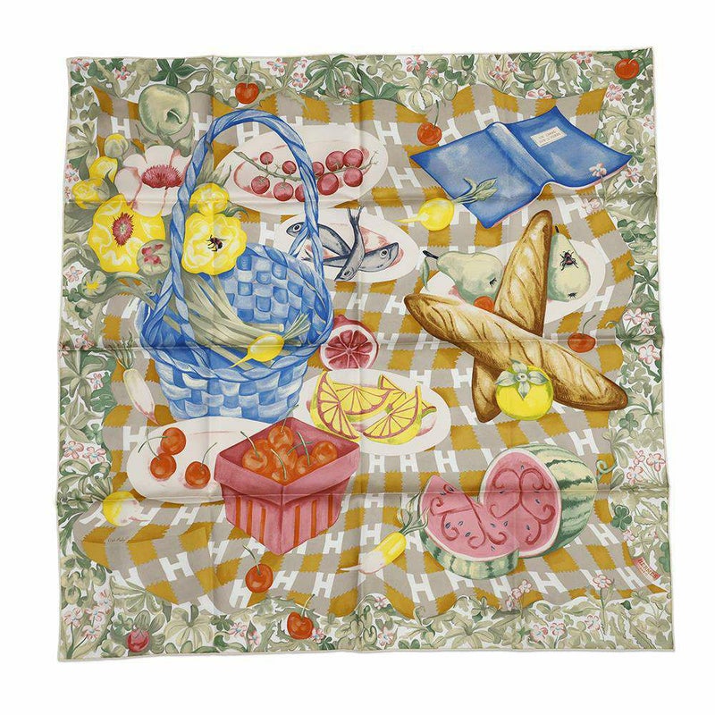 エルメス スカーフ カレ90 Un 草上のカレ Carre sur l'Herbe HERMES シルク 2025春夏