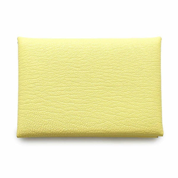 エルメス コインケース カルヴィ デュオ リモンチェッロ/シルバー金具 シェブルミゾル B刻印 HERMES シェーブル