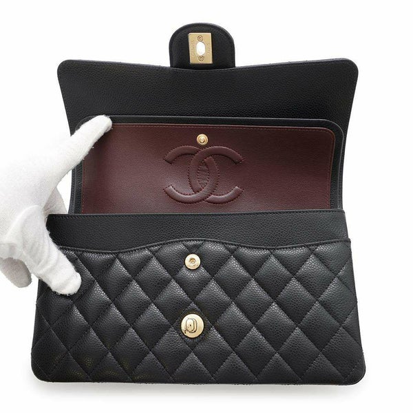 シャネル チェーンショルダーバッグ マトラッセ25 ココマーク キャビアスキン ダブルチェーン A01112 CHANEL 黒