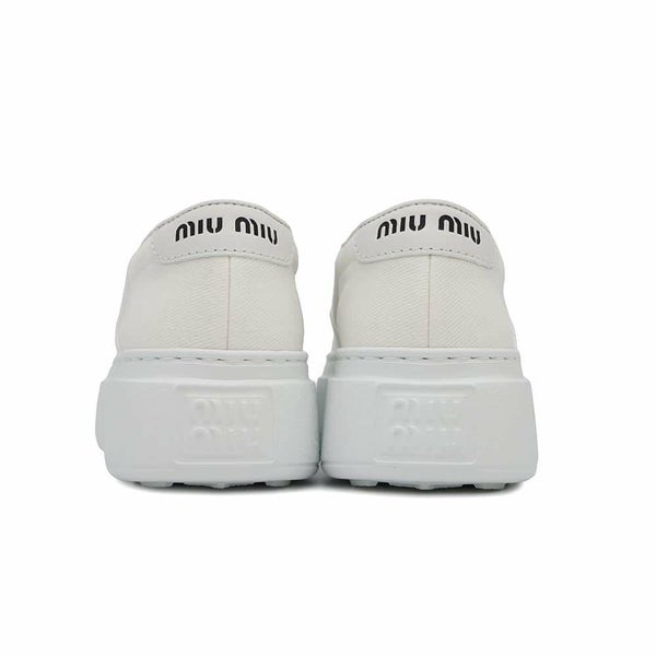 ミュウミュウ スニーカー スリッポン レディースサイズ37 5S152E Miu Miu 白
