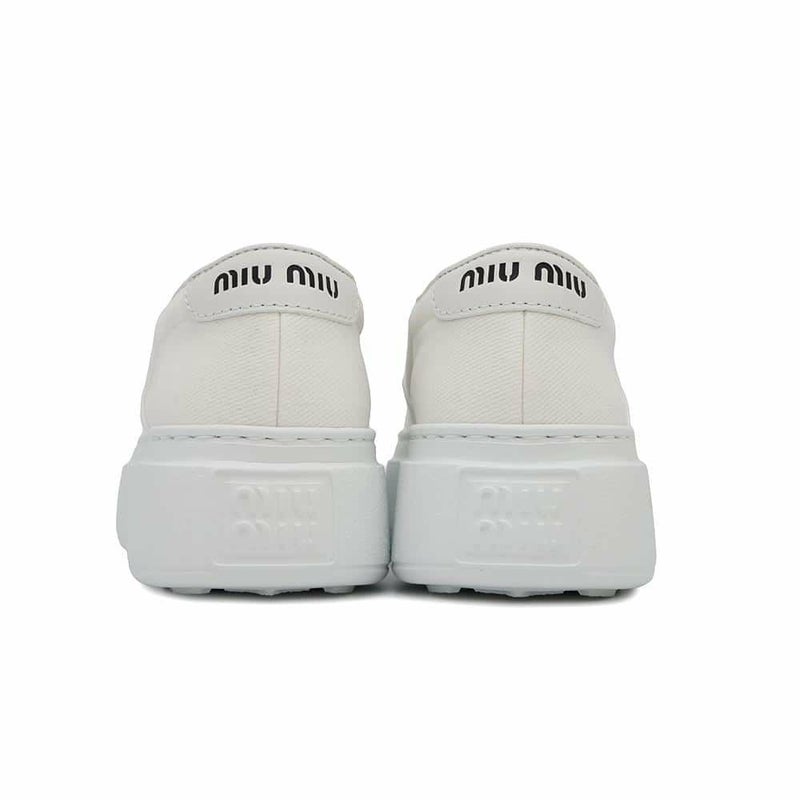 ミュウミュウ スニーカー スリッポン レディースサイズ37 5S152E Miu Miu 白