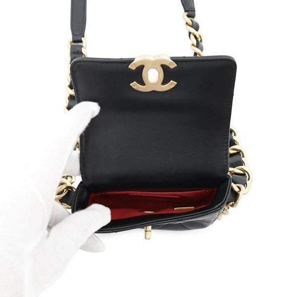 シャネル チェーンショルダーバッグ マトラッセ ココマーク フラップ カーフレザー AS2833 CHANEL 黒