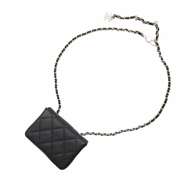 シャネル ウエストポーチ ベルトバッグ キャビアスキン AP1952 CHANEL 黒
