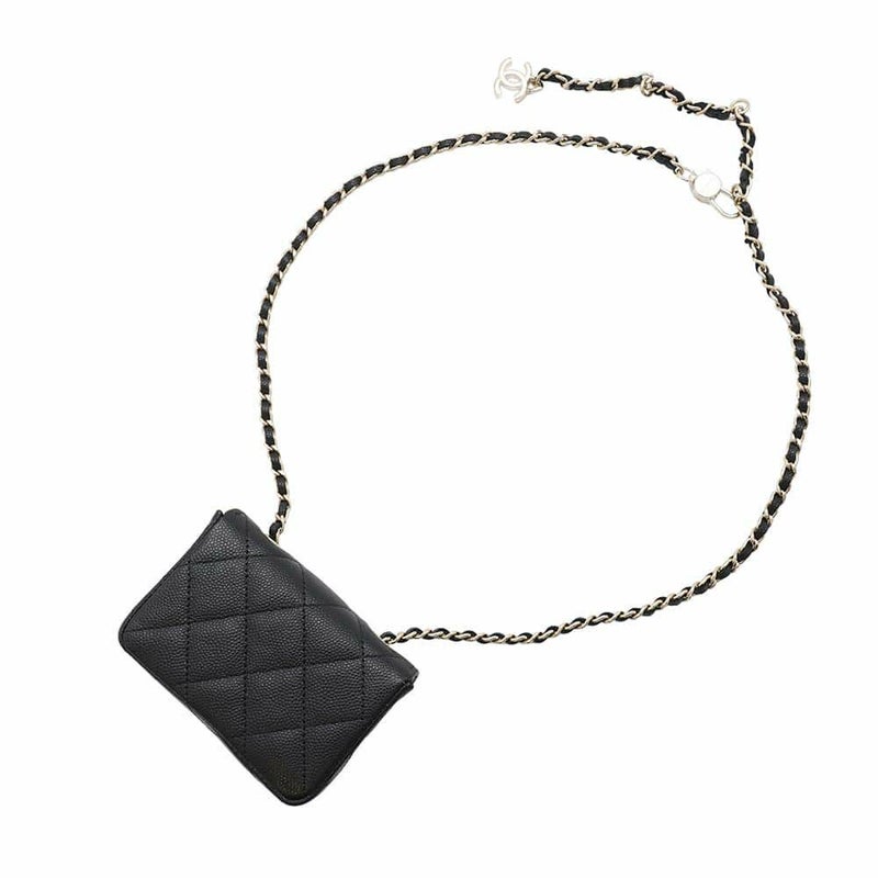 シャネル ウエストポーチ ベルトバッグ キャビアスキン AP1952 CHANEL 黒