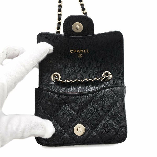 シャネル ウエストポーチ ベルトバッグ キャビアスキン AP1952 CHANEL 黒