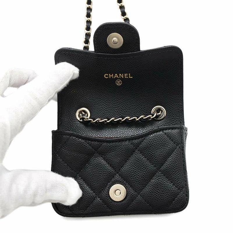シャネル ウエストポーチ ベルトバッグ キャビアスキン AP1952 CHANEL 黒