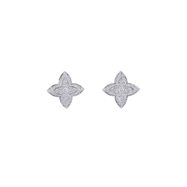 ルイヴィトン ピアス LV ダイヤモンド ダブル ラウンド ダイヤ 中石 2P 計約0.60ct/74P 計約0.22ct K18WG Q06400 LOUIS VUITTON