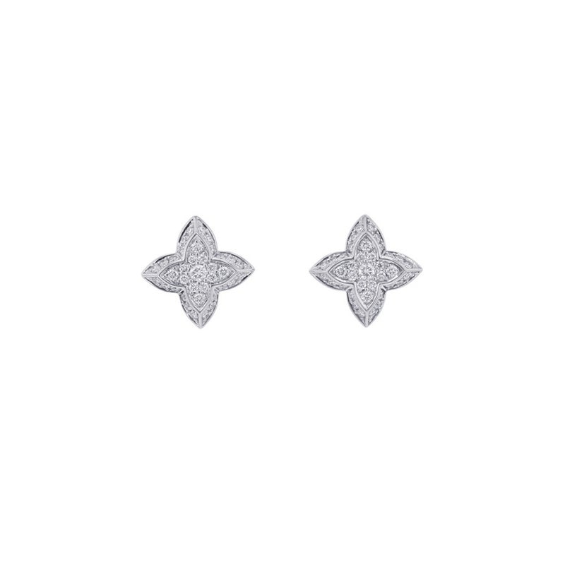 ルイヴィトン ピアス LV ダイヤモンド ダブル ラウンド ダイヤ 中石 2P 計約0.60ct/74P 計約0.22ct K18WG Q06400 LOUIS VUITTON