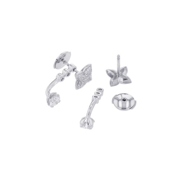 ルイヴィトン ピアス LV ダイヤモンド ダブル ラウンド ダイヤ 中石 2P 計約0.60ct/74P 計約0.22ct K18WG Q06400 LOUIS VUITTON