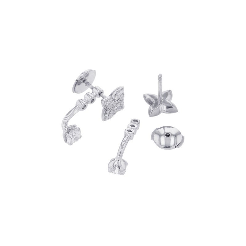 ルイヴィトン ピアス LV ダイヤモンド ダブル ラウンド ダイヤ 中石 2P 計約0.60ct/74P 計約0.22ct K18WG Q06400 LOUIS VUITTON