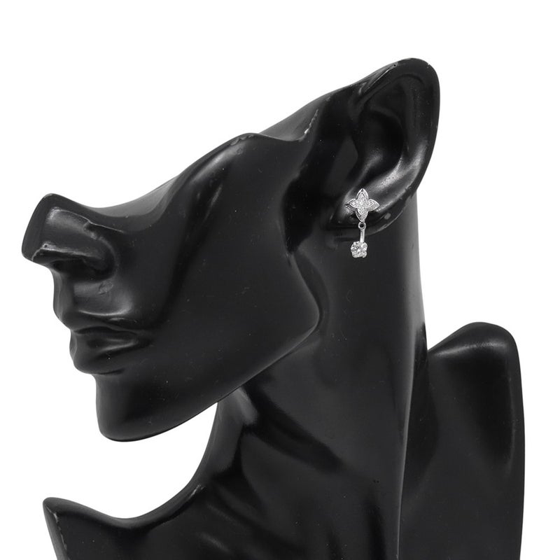 ルイヴィトン ピアス LV ダイヤモンド ダブル ラウンド ダイヤ 中石 2P 計約0.60ct/74P 計約0.22ct K18WG Q06400 LOUIS VUITTON