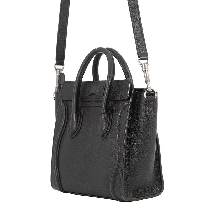 セリーヌ ハンドバッグ ラゲージ ナノショッパー レザー 189243 CELINE 2way 黒