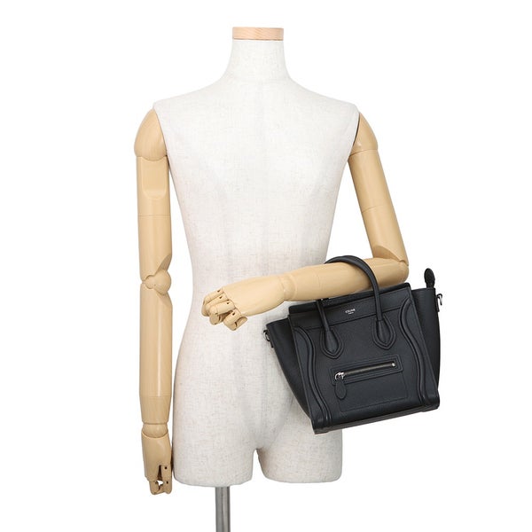 セリーヌ ハンドバッグ ラゲージ ナノショッパー レザー 189243 CELINE 2way 黒
