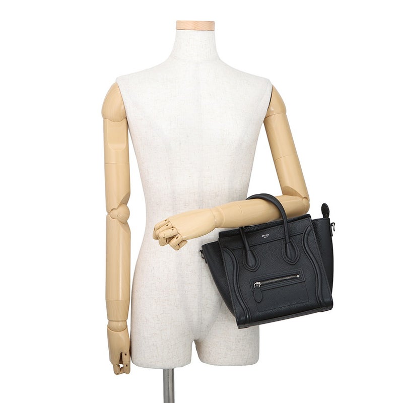 セリーヌ ハンドバッグ ラゲージ ナノショッパー レザー 189243 CELINE 2way 黒
