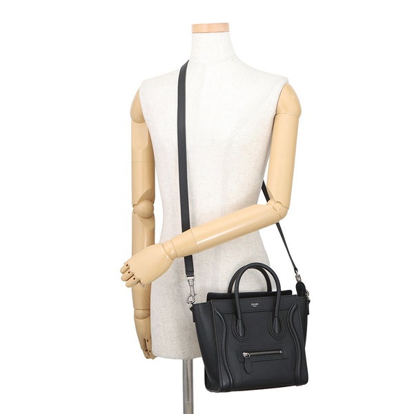 セリーヌ ハンドバッグ ラゲージ ナノショッパー レザー 189243 CELINE 2way 黒