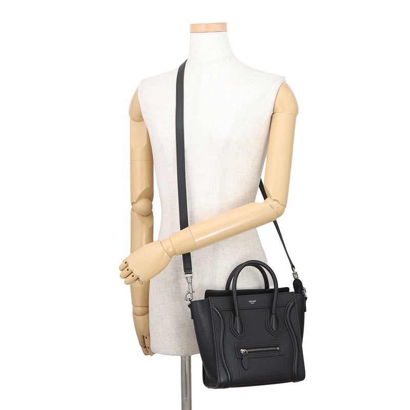 セリーヌ ハンドバッグ ラゲージ ナノショッパー レザー 189243 CELINE 2way 黒