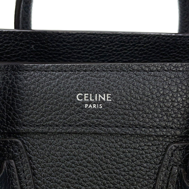 セリーヌ ハンドバッグ ラゲージ ナノショッパー レザー 189243 CELINE 2way 黒