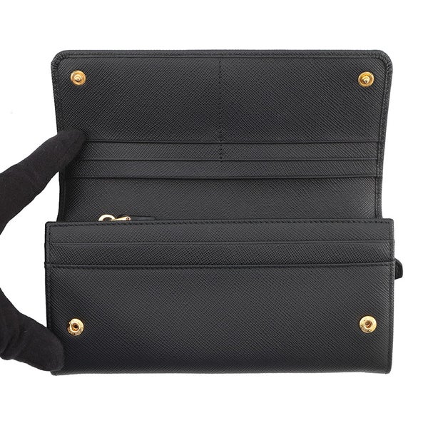 プラダ 長財布 サフィアーノレザー 1MH132 PRADA カードケース付き 黒