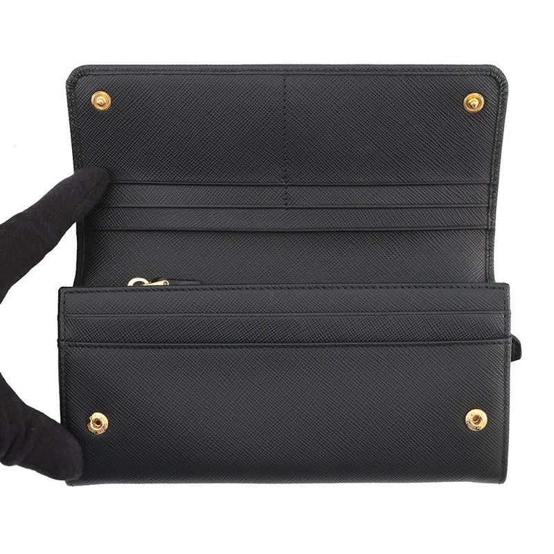 プラダ 長財布 サフィアーノレザー 1MH132 PRADA カードケース付き 黒