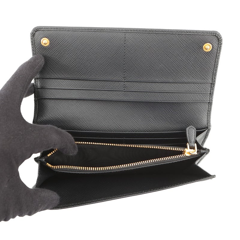 プラダ 長財布 サフィアーノレザー 1MH132 PRADA カードケース付き 黒