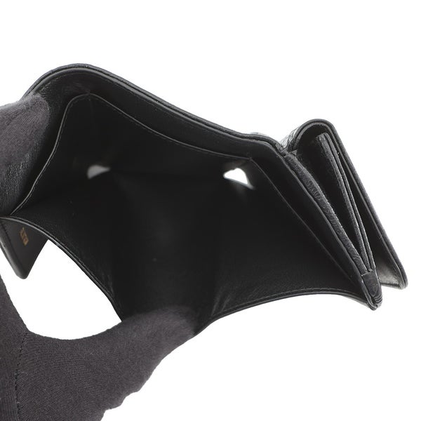 バレンシアガ 三つ折り財布 モナコ ミニ ウォレット パフィー アリーナラムスキン 765467 BALENCIAGA 黒