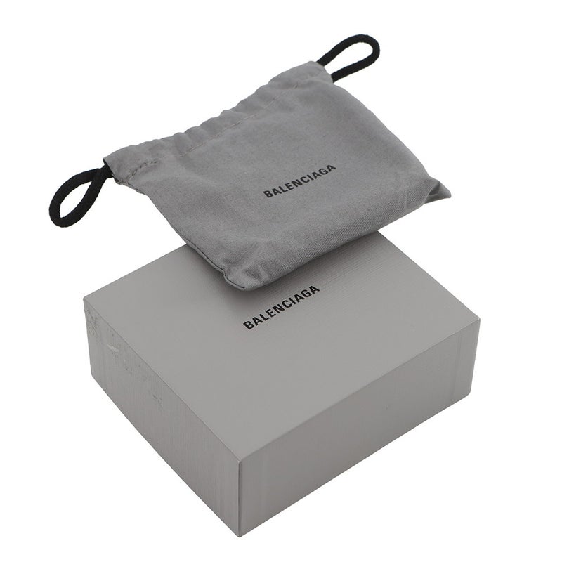 バレンシアガ 三つ折り財布 モナコ ミニ ウォレット パフィー アリーナラムスキン 765467 BALENCIAGA 黒