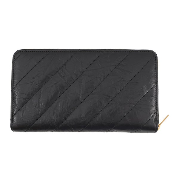 バレンシアガ 長財布 クラッシュ コンチネンタルウォレット キルテッド クラッシュドカーフレザー 766447 BALENCIAGA 黒