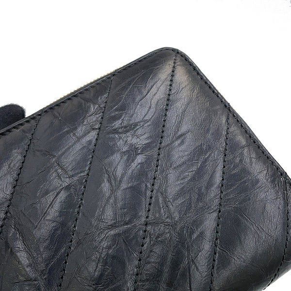 バレンシアガ 長財布 クラッシュ コンチネンタルウォレット キルテッド クラッシュドカーフレザー 766447 BALENCIAGA 黒
