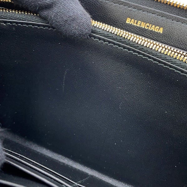 バレンシアガ 長財布 クラッシュ コンチネンタルウォレット キルテッド クラッシュドカーフレザー 766447 BALENCIAGA 黒
