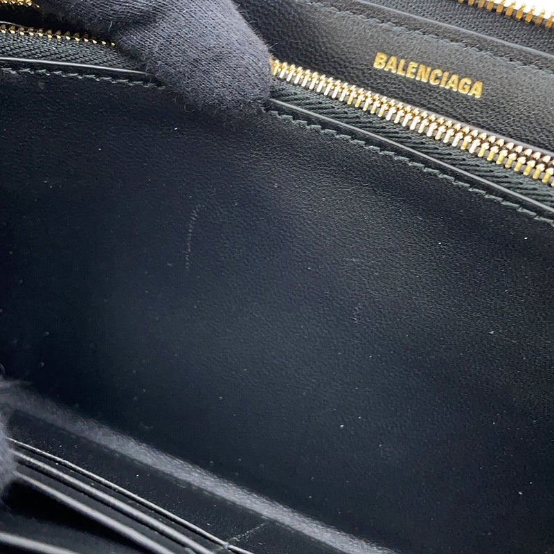バレンシアガ 長財布 クラッシュ コンチネンタルウォレット キルテッド クラッシュドカーフレザー 766447 BALENCIAGA 黒