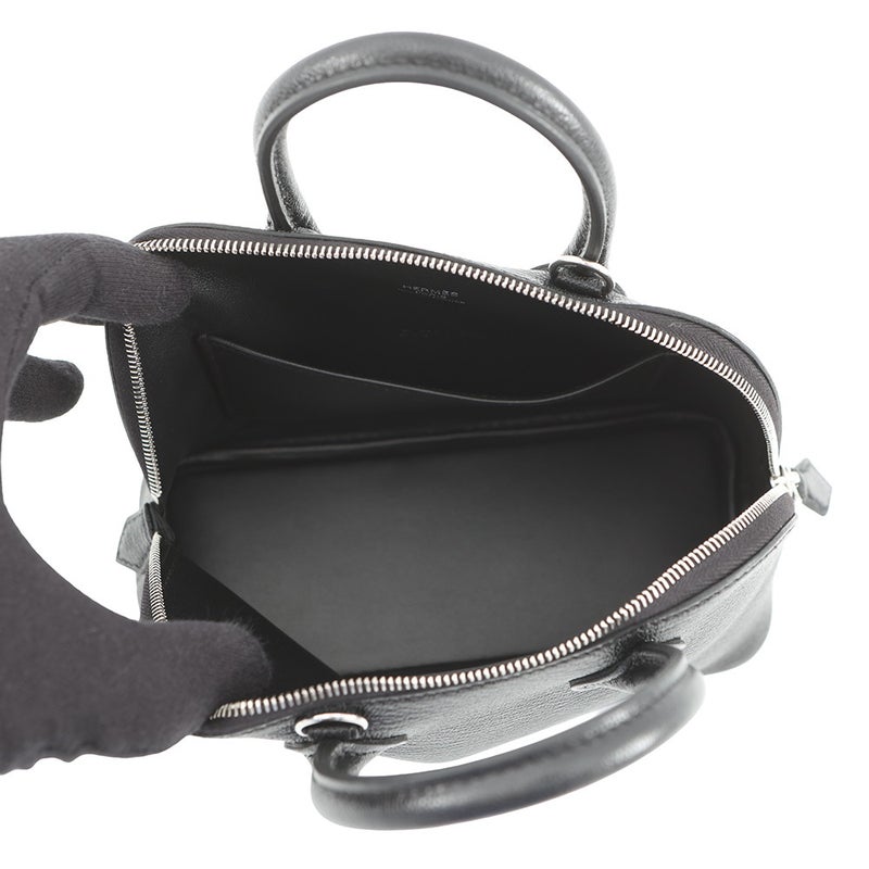 エルメス ボリード1923 ミニ ブラック/シルバー金具 シェブルシャムキラ G刻印 HERMES ２wayショルダー 黒