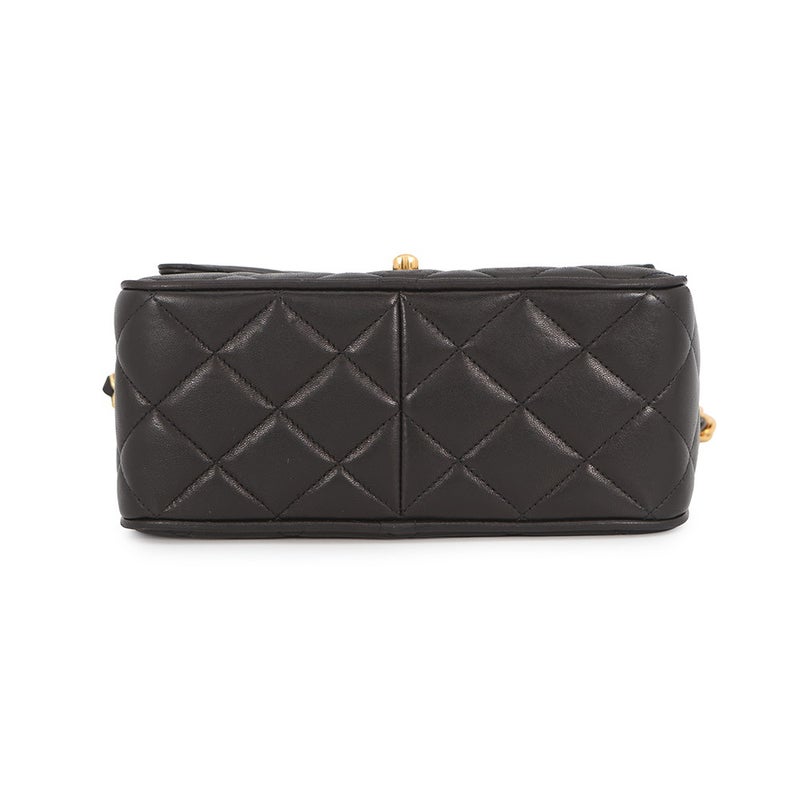 シャネル ショルダーバッグ マトラッセ ココマーク フリンジ タッセル ラムスキン CHANEL バッグ 黒